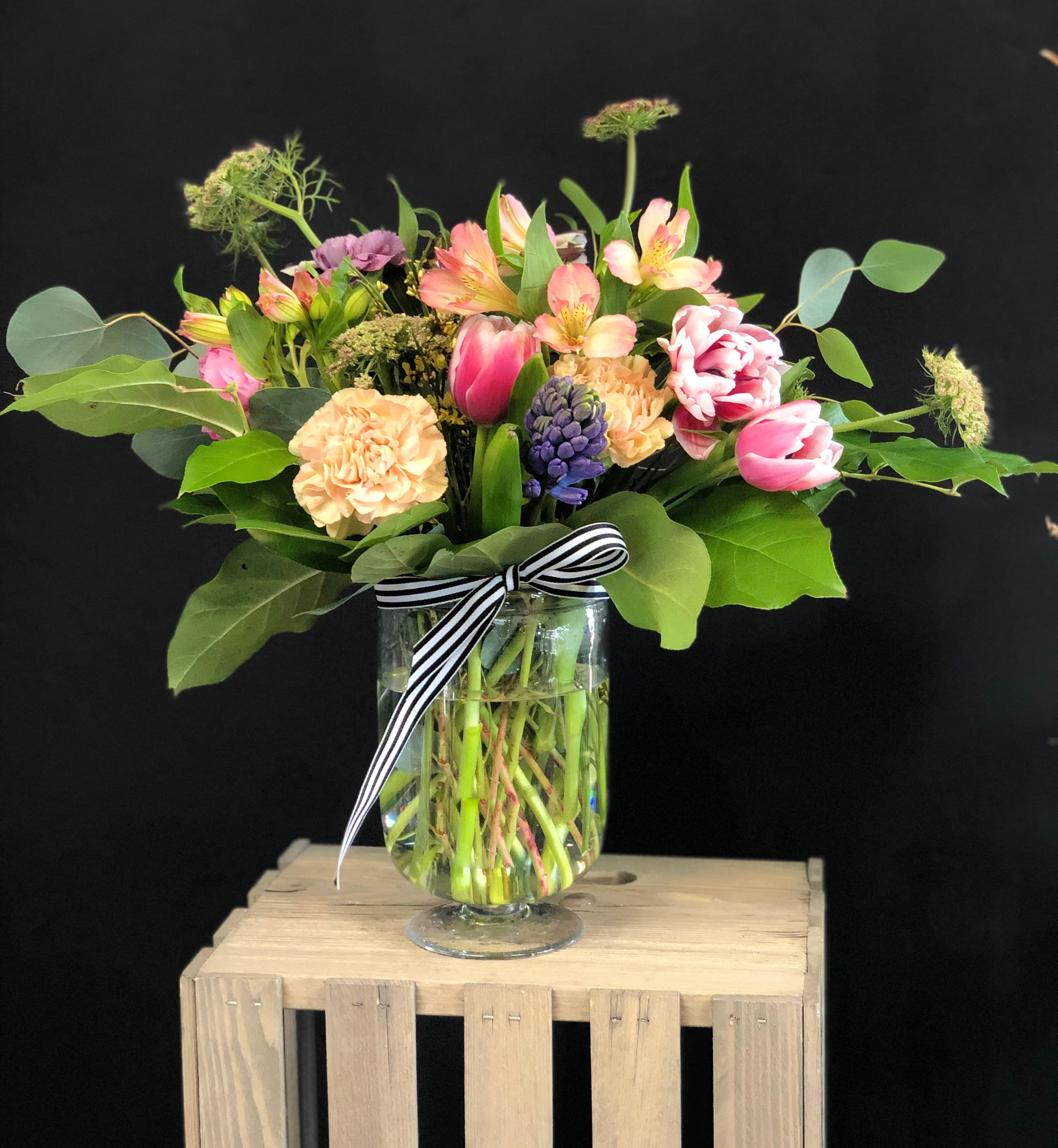 Bouquet in Glass Vase floral arrangement by Joannie's Florals & Events